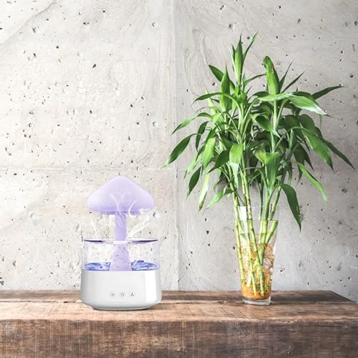 Retoo Luftbefeuchter Diffusor Aromathera-Pie 450 ml 10W 3 Duftöle, Regenwolken Nachtlicht, 7 Farben, für Raum Schlafzimmer Kinderzimmer – Bild 5