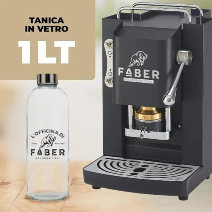 Faber Coffee Machines Pro Deluxe 3.0 Chrom, Kaffeepadmaschine für 44mm ESE Pads, hygienischer Wassertank aus Glas, magnetisch abnehmbare Brühgruppe und Auslauf – Bild 4