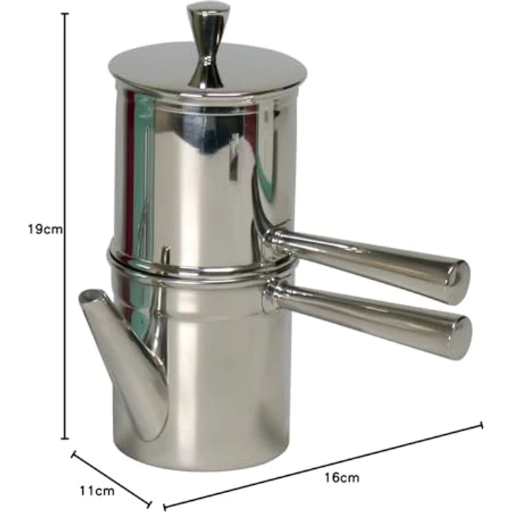 Ilsa Napoletana Kaffeemaschine, Edelstahl, Silber, für 6 Tassen – Bild 2