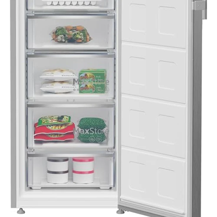 Beko B7RFNE315XP Gefrierschrank, 286 l Nettovolumen, No Frost, Schnellgefrierfunktion, Multifunktionsdisplay, 5 Gefrierschubladen + 3 Fächer, Edelstahl-Look – Bild 5