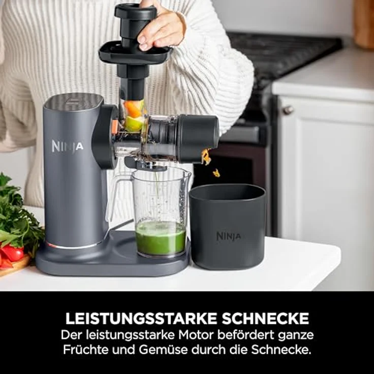 Ninja Kaltpresse-Entsafter für frische Säfte und Wellness-Shots, Grau JC151EU – Bild 5