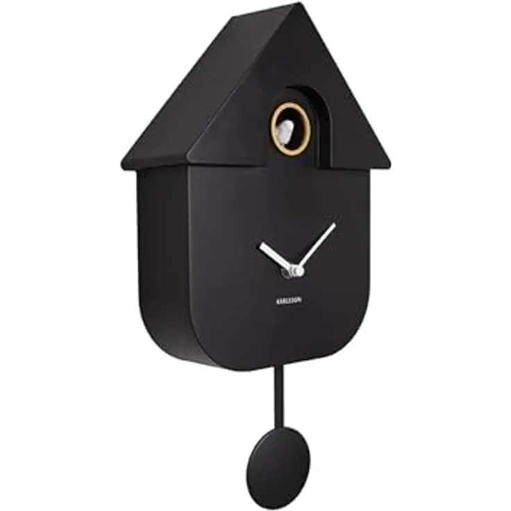 Karlsson Wanduhr, Schwarz, Kunststoff, 30 cm, moderne Dekoration für Wände
