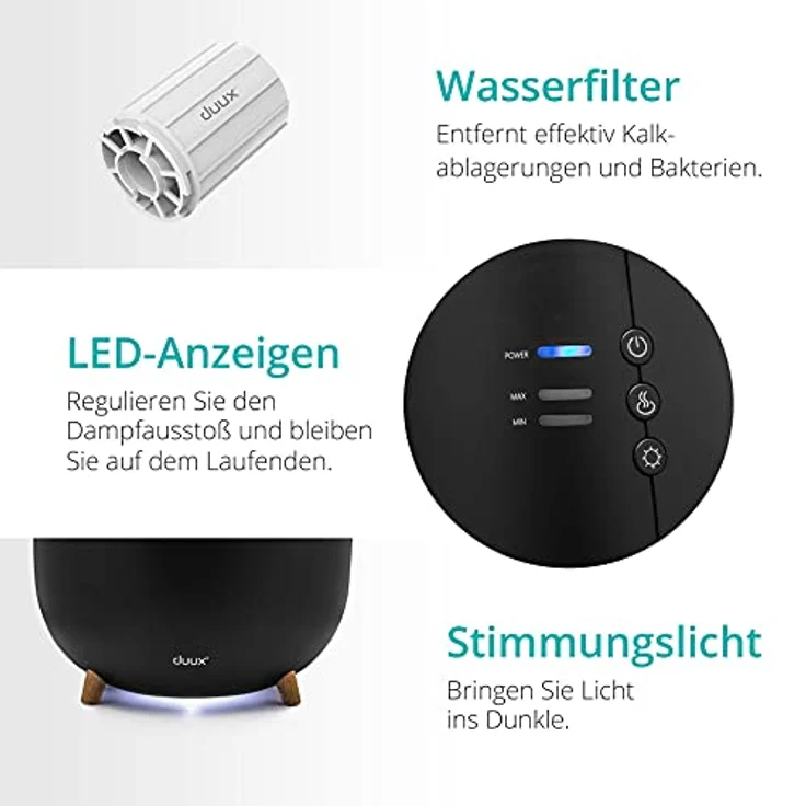 Duux Tag 2 Ultraschall-Luftbefeuchter Schwarz – Bild 4