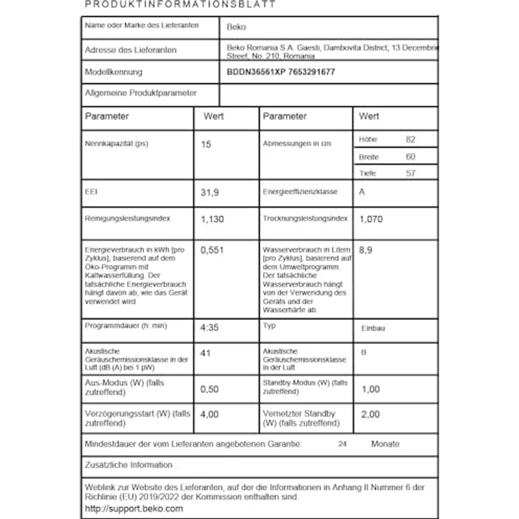 Beko BDDN36561XP Geschirrspüler, 15 Maßgedecke, HomeWhiz App, Edelstahl, 41 dBA, flexible Korbsystem, 11 Programme – Bild 17