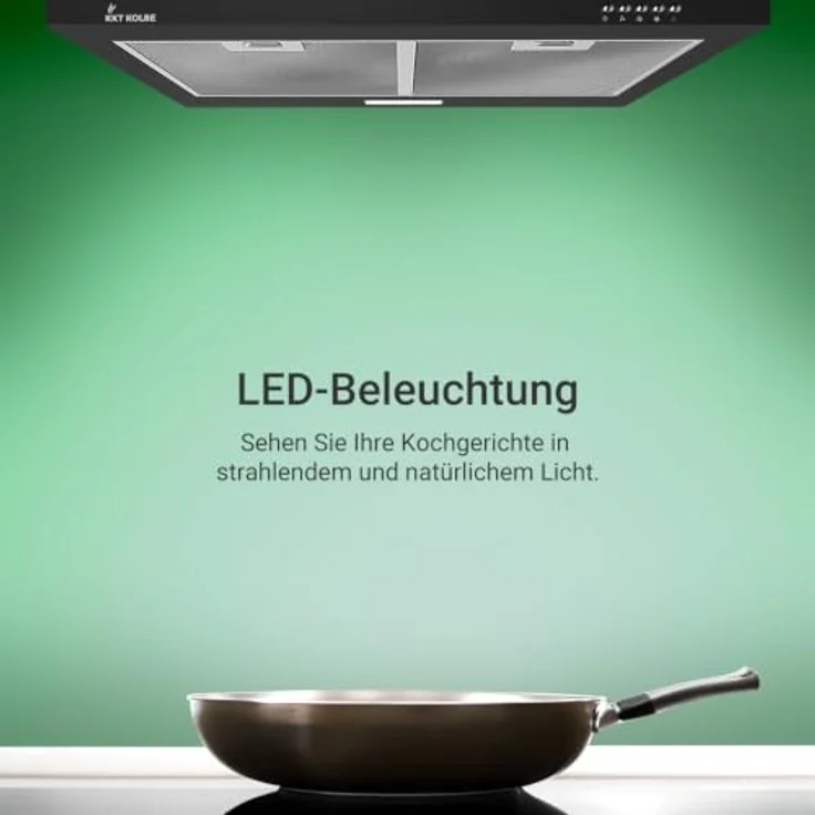 KKT KOLBE Dunstabzugshaube PLUS350S, 60 cm Wandhaube in Schwarz, leise, Umluft/Abluft, 3 Leistungsstufen, LED-Beleuchtung, inkl. Kohlefilter – Bild 3