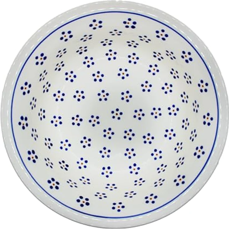 Bunzlauer keramik 2,0 Liter Schüssel Schale Salatschüssel Rührschüssel Ø24.5 cm [Form 4] mit Dekor Inside im Dekor 1, handmade in hochwertiger Steinzeug-Keramik, spülmaschinen- und mikrowellengeeignet, kratzfest, allergikergeeignet, Farbe: bunt – Bild 3