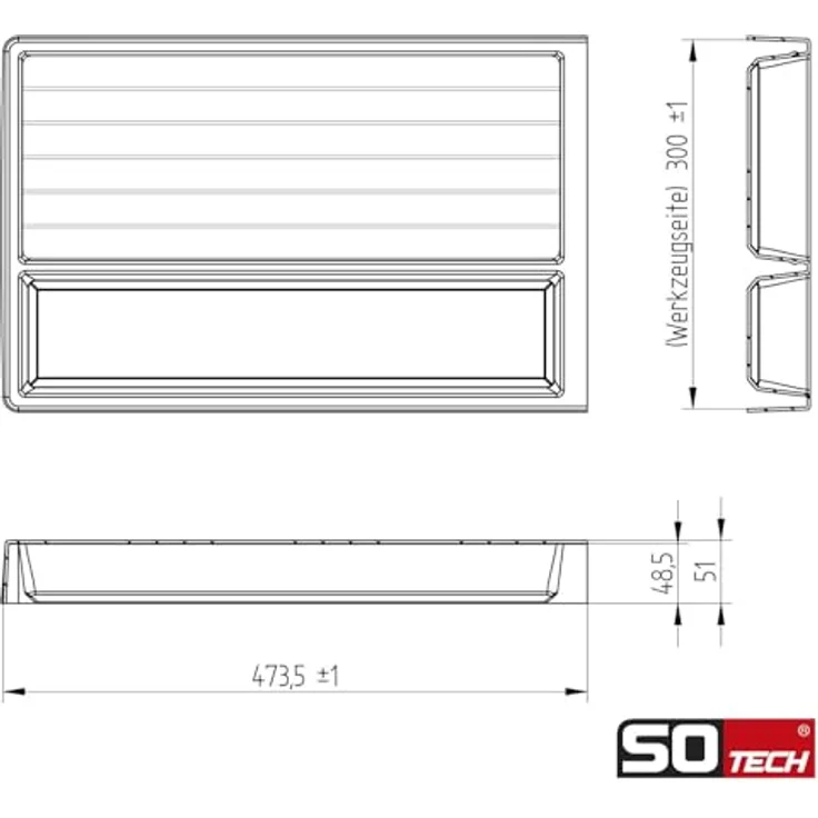 Orga-Box SEPARADO Individual Multifunktionseinsatz silbergrau genarbt (300 x 474 x 51 mm) inkl. Bambus Gewürzeinsatz - Große Fächer für Küchenutensilien – Bild 4