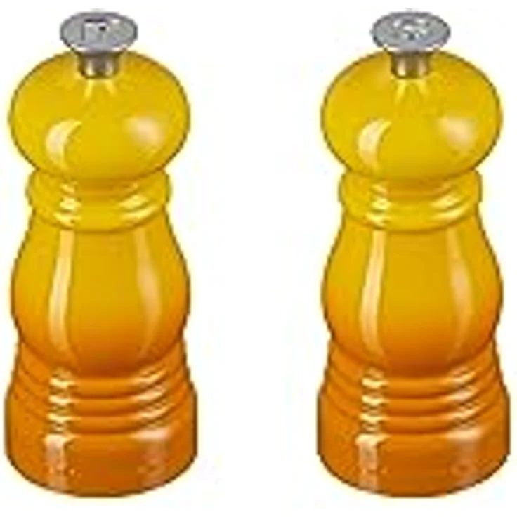 Le Creuset Kleines Mühlenset, Salz- und Pfeffermühle, ABS-Kunststoff, Keramik-Mahlwerk, Nectar – Bild 1