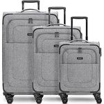 REDOLZ Essentials 12 Koffer-Set 3-teilig für Damen & Herren | leichte & stabile Reise-Trolleys, hochwertiges Softcase, 4 Doppelrollen & TSA-Schloss (erweiterbar mit Dehnfalten)