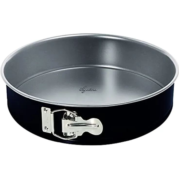 Lagostina Gustosa Kuchenform zum Öffnen mit Scharnier aus Stahl, antihaftbeschichtet, für Backofen, Schwarz, Durchmesser 24 cm