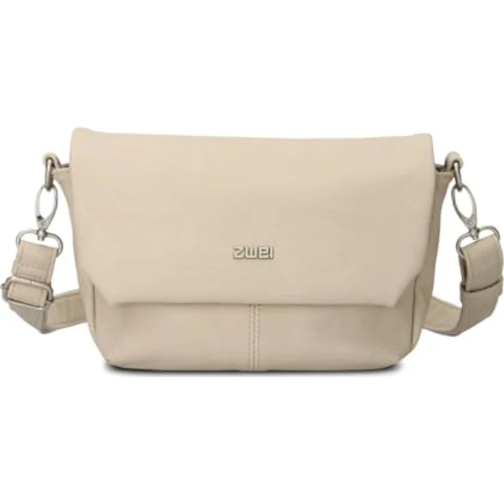 Zwei Mademoiselle.M M40 Umhängetasche, elegant mit Schlüsselfinder, Nubuk-Linen (beige) – Bild 2