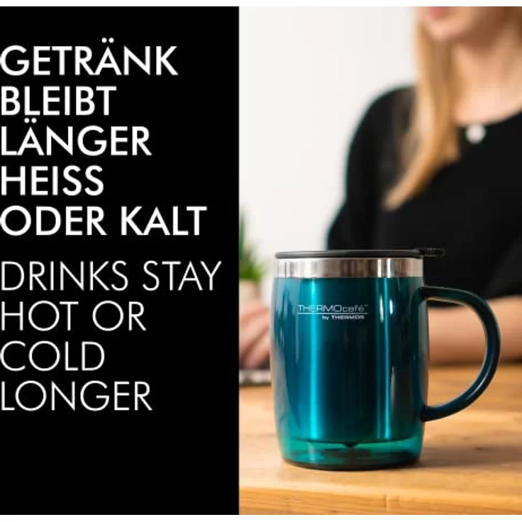 ThermoCafé by THERMOS Desktop Mug Bürotasse, Kunststoff, Türkies, 0,35 Liter – Bild 4