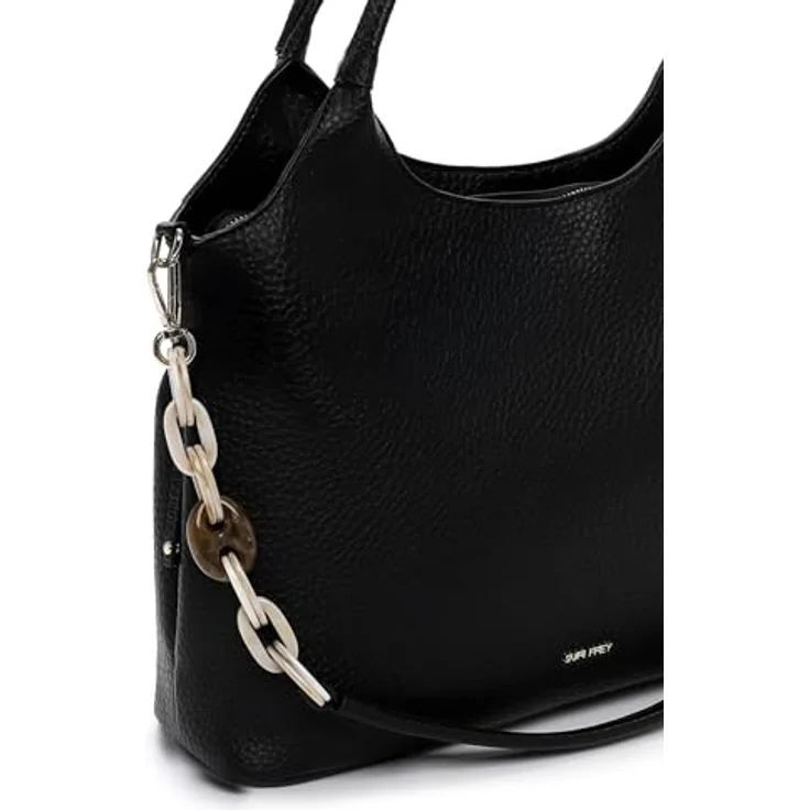 SURI FREY Shopper City Shopper, unifarben in Black mit abnehmbarem Schulterriemen und Zipper-Verschluss, Größe M – Bild 8