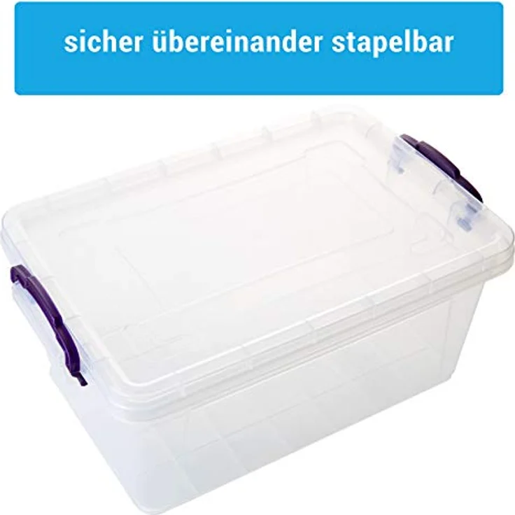 2friends Aufbewahrungsbox mit Deckel, 22 Liter, 2 Stück, stapelbar, lebensmittelecht, transparent, BPA-frei, Made in EU – Bild 4