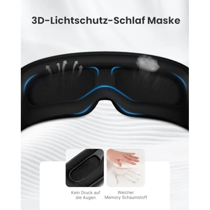 RENPHO Beruhigungs- und Entspannungsgerät Eyesnooze Aroma Schlafmaske: Aromatherapie, Wärme & Musik für tiefen Schlaf – Bild 5