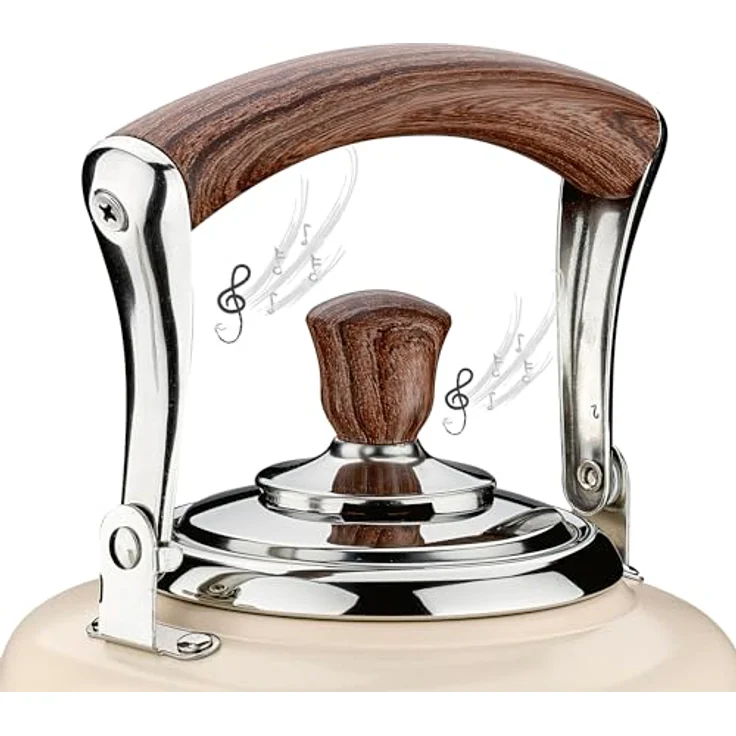 cilio Wasserkessel BIANCO | 2-Ton-Flöte | Teekessel Induktion | Kapselboden Ø 14,5 cm | Inhalt 2 L | Edelstahl lackiert – Bild 2