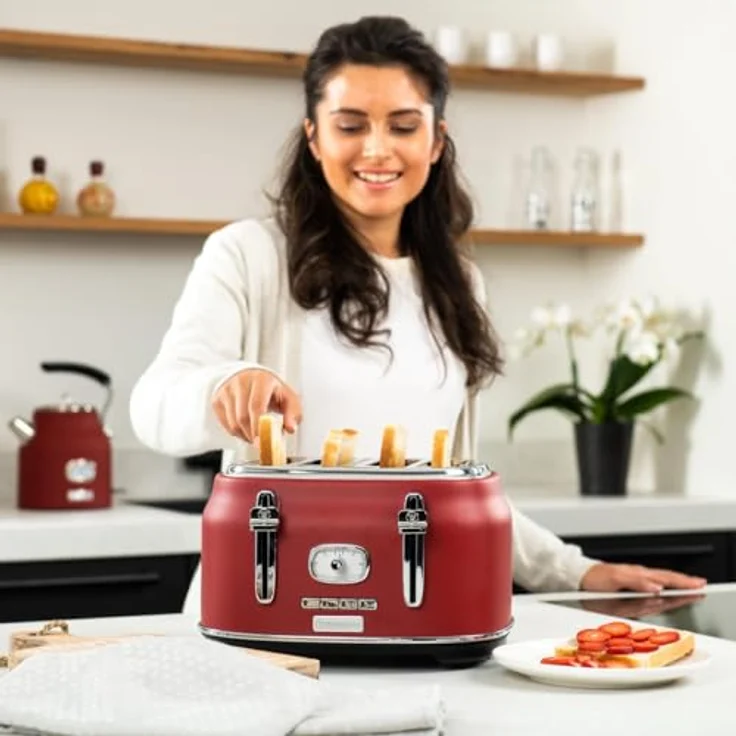 Westinghouse Retroline 4-Schlitz Toaster WKTT809RD Retro rot – Bild 6