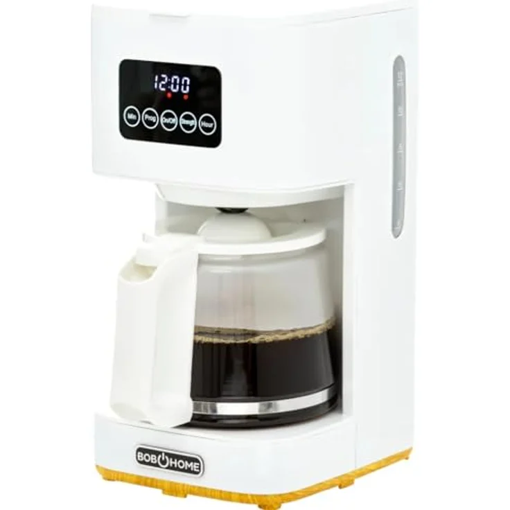 Bob Home Buongiorno Café, Filterkaffeemaschine mit Timer, 12 Tassen, Warmhalteplatte, Aromaregler, Holzdekor-Elemente, LED-Display mit Touchtasten – Bild 3