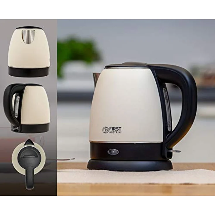 First Austria 5407-3-CR Wasserkocher, 2000 Watt, 1,2 Liter, Wasserstandsanzeige, Kontrollleuchte, beige – Bild 5