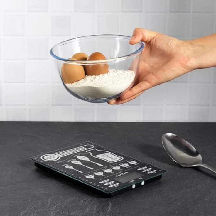 SALTER digitale Waage für die Küche, einzigartiges Design, elektronische Waage zum Wiegen von Lebensmitteln, einfach zu reinigen, ideales Geschenk zum kochen & backen, grafik – Bild 6