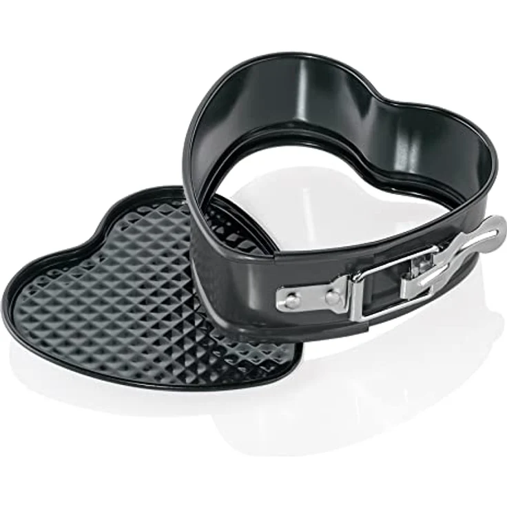 Küchenprofi Kuchenform Herz | 11,5cm, 4,5cm hoch | antihaftbeschichtet | Springform Herz | schwarz | auslaufsicher | kreative Kuchen in Herzform zum Muttertag, Geburtstag und mehr – Bild 5