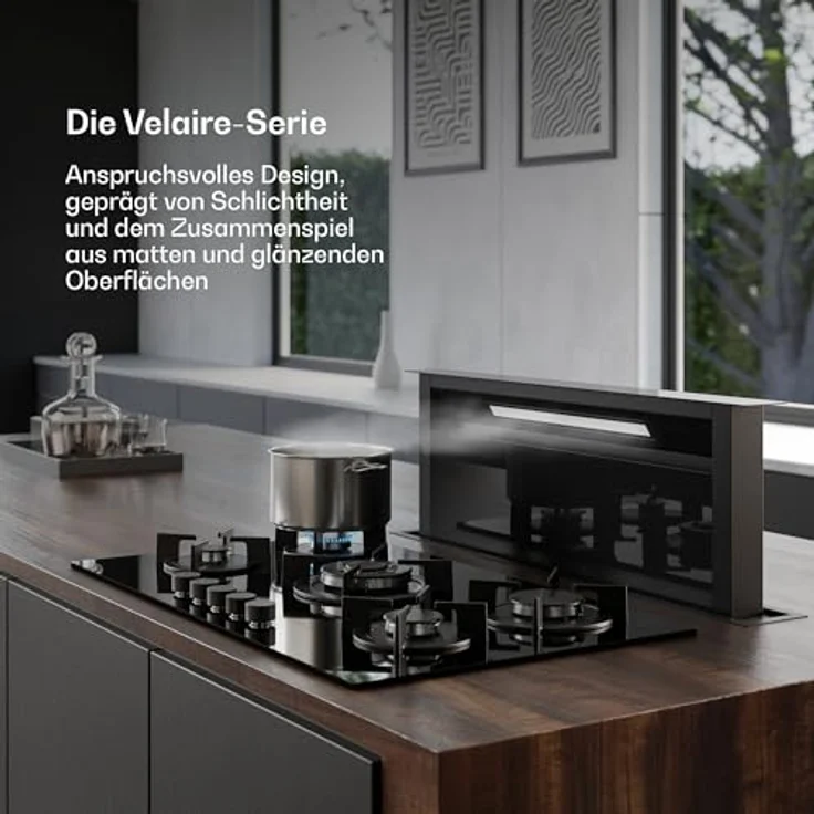 Klarstein Velaire PG9051G-ACB, Gaskochfeld mit 5 Brennern, elektrischer Zündung, Aluminium, 10400 W – Bild 2