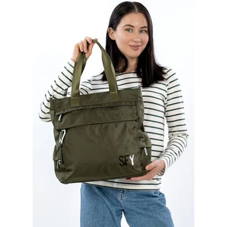 SURI FREY Shopper SFY SURI Sports Marry, zweifarbiges Nylon-Design mit Reißverschluss und Anhänger, Damen – Bild 3