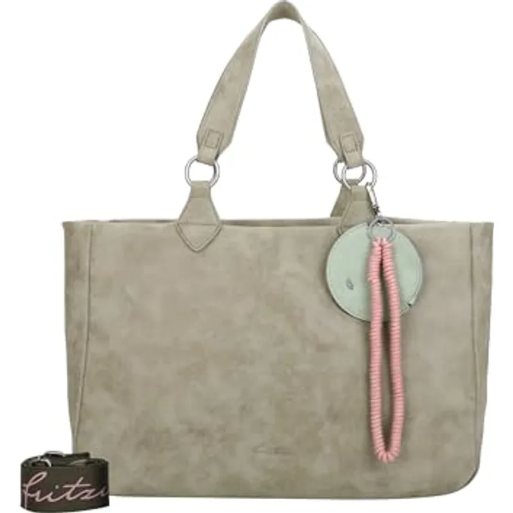 Fritzi aus Preußen Izzy Vintage Shopper Tasche, 42 cm, oliv, 100% Polyurethan