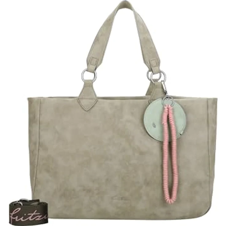 Fritzi aus Preußen Izzy Vintage Shopper Tasche, 42 cm, oliv, 100% Polyurethan – Bild 1