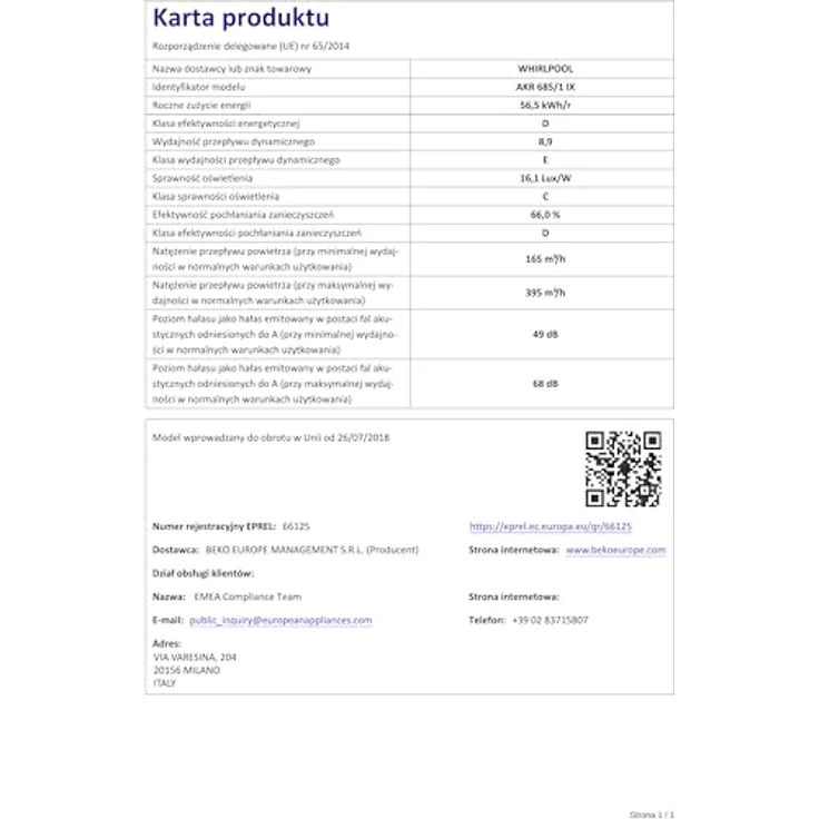 Whirlpool AKR 685/1 IX, Dunstabzugshaube mit 395 m³/h, wandmontiert, Edelstahl, Abluft/Umluft, LED-Beleuchtung – Bild 6
