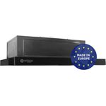 Wiggo Dunstabzugshaube 60cm WE-632R schwarz I Flachschirmhaube für Abluft oder Umluft Dunstabzug 300m³/h mit LED-Beleuchtung I Einbau-Dunstabzugshaube inkl. Fettfilter & 2× Kohlefilter