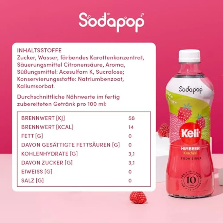 Keli Himbeer Sirup 500ml für 10 Liter - Preisvergleich – Bild 6