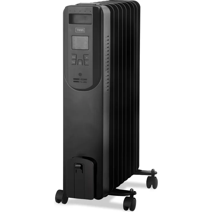 Trebs 99404 Ölradiator, 2000W mit 3 Leistungsstufen, digitalem Thermostat, 24-Stunden-Timer, Fernbedienung, Schwarz
