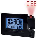 Miraval Funkwecker Funk-Projektionswecker mit Temperatur und Datumsanzeige, geräuschloser Digitalwecker