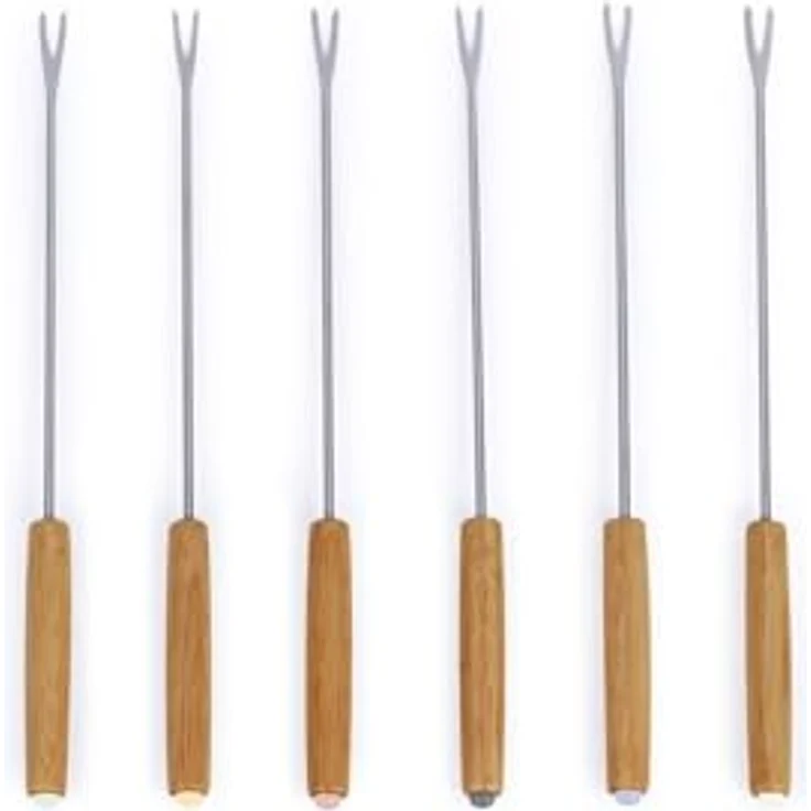 Livoo Fondue-Set MEN426N, 2,6 l Caquelon aus emailliertem Gusseisen mit Akazienholzsockel, für bis zu 6 Personen, induktionsgeeignet – Bild 4