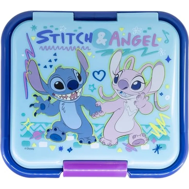 Lilo & Stitch Lunchbox, Kinder Vesperdose mit 3 Fächern, Kunstoff, 18 x 6,2 x 16 cm, für Mädchen ab 3 Jahre – Bild 2
