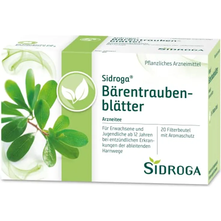 Sidroga Bärentraubenblättertee Filterbeutel, 20 x 2 g, zur unterstützenden Therapie bei Blasen- und Nierenbeckenkatarrhen