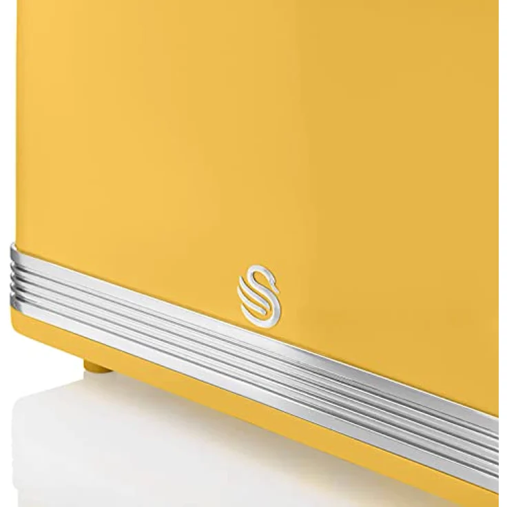 Swan Retro Set Frühstückswasserkocher Gelb, 1,8 Liter mit 360° drehbarem Sockel und Toaster mit 6 Toaststufen – Bild 12