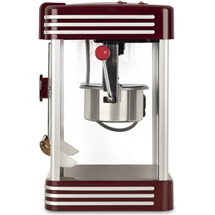 H.Koenig Popcorn Machine, Retro-Design, Edelstahl/Aluminium, 50 g Kapazität, 360 W – Bild 2