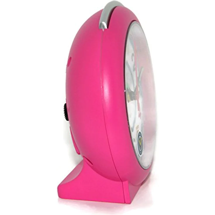 Atlanta Kinderwecker Pferde, analoger Wecker ohne Ticken in Pink mit Snooze-Funktion und beleuchtetem Ziffernblatt, 11 cm – Bild 2