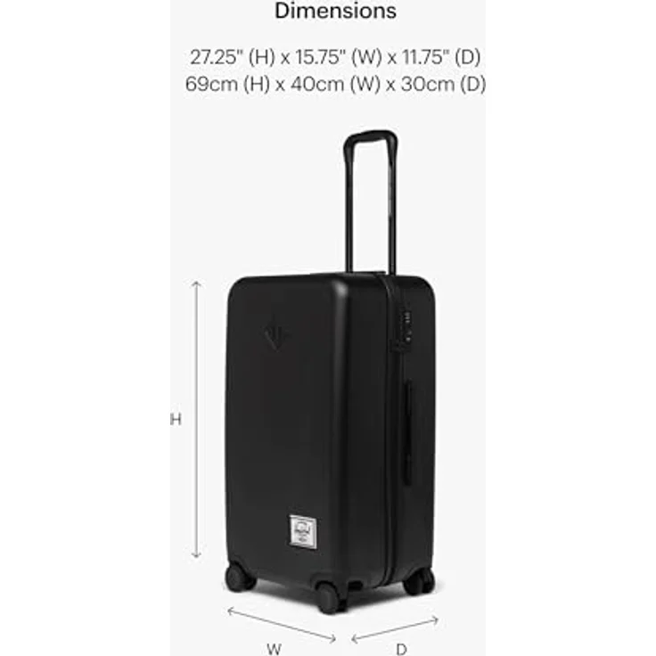 Herschel Heritage Hartschalengepäck, Schwarz, Medium - 27 inch, Nachhaltiges Gepäck mit verstärkten Ecken – Bild 3