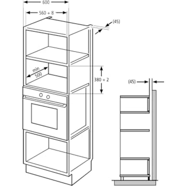 Oranier Einbau-Mikrowelle OMW 25, Edelstahl Schwarz mit Grill und 25 Liter Innenraumvolumen, 900 W Mikrowelle, 1000 W Grill, 5 Programme, elektronische Steuerung – Bild 4