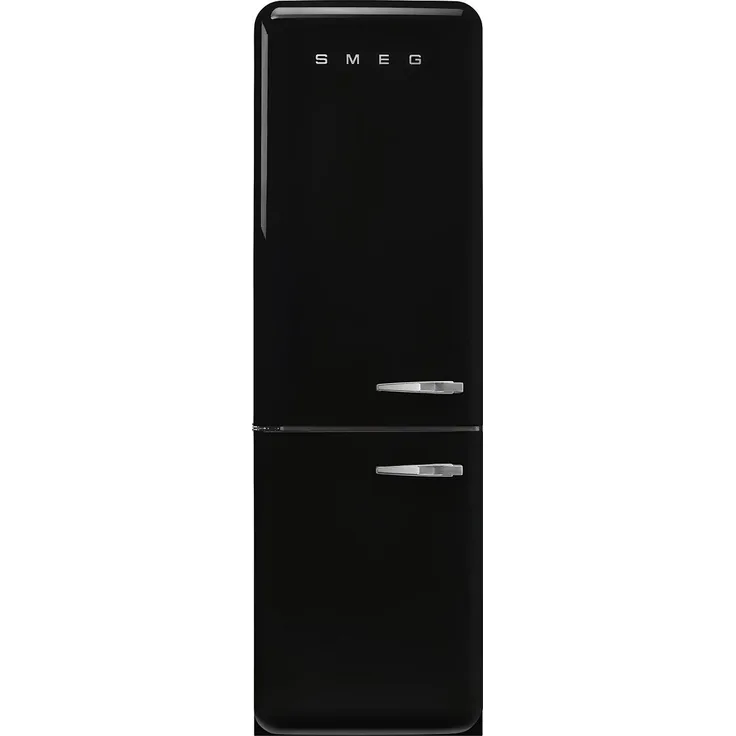 SMEG FAB32LBL6 Kühl-/Gefrierkombination Linksanschlag Schwarz, 50s Style mit 331 l Gesamtrauminhalt, No Frost und Inverter-Kompressor