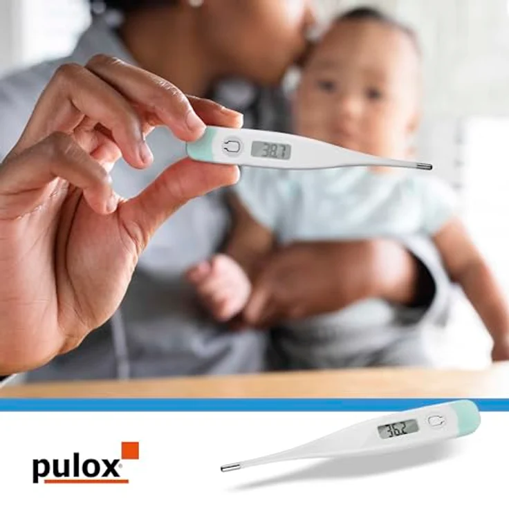pulox Fieberthermometer mit LCD-Display - Professionelles, medizinisches Digitalthermometer mit akustischem Signal und Speicherfunktion – Bild 6