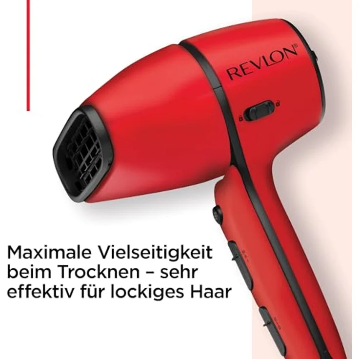 Revlon Haartrockner mit Luftstromregelung || kompakter Trockner mit Frisierdüse und Lockenverstärkungs-Diffusor, 2000W || RVDR5320 – Bild 2