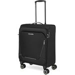 travelite JETPACK Handgepäck Koffer, 55x40x23 cm, 41 l, Schwarz, mit integrierten Zahlenschloss und 4 Rollen für Lufthansa, Austrian + Swiss