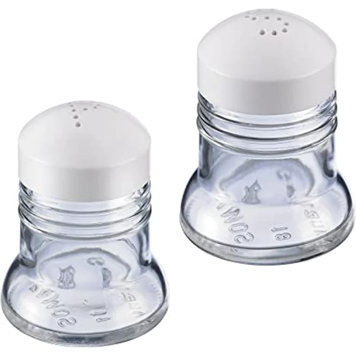 Westmark Salz- und Pfefferstreuer-Set, 2-tlg., Fassungsvermögen je 40 ml, Glas-Kunststoff, Paris-Standard, Transparent-Weiß, 63062270 – Bild 2