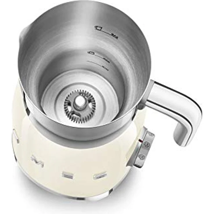 Smeg MFF01CREU Milchaufschäumer, 500W, 600ml warme & 250ml kalte Milch, creme – Bild 5