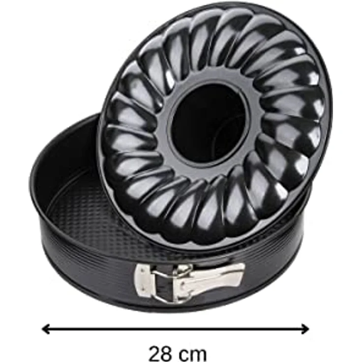 Zenker Springform Flach- und Rohrboden Ø 28 cm Backform mit 2 Böden, Profi-Kuchenformen-Set, mit hochwertiger Antihaftbeschichtung, einfaches Entformen für saftige Kuchen und Torten, Menge: 1 Stück – Bild 4