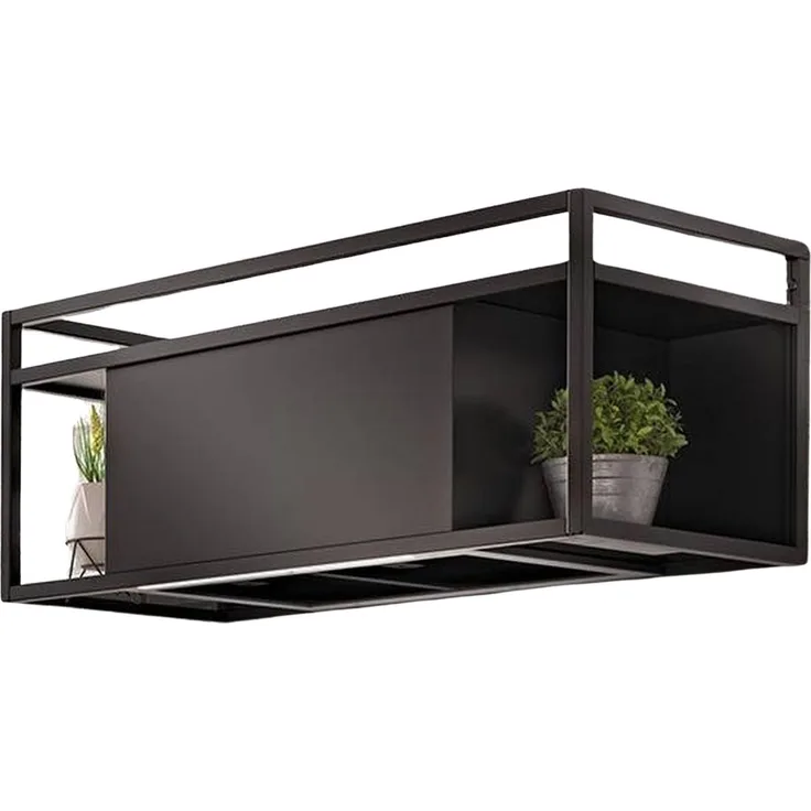 Airforce Q-Bic Wandhaube Dunstabzugshaube, 120x40cm, Edelstahl Anthrazit matt, Abluft/Umluft, 635 m³/h, 90° drehbarer Motor, mit LED-Beleuchtung